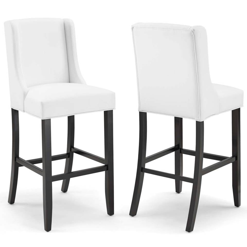 Modway Baron Bar Stool Faux Leather Set of 2 - EEI-4019 | Bar Stools | Modishstore - 2