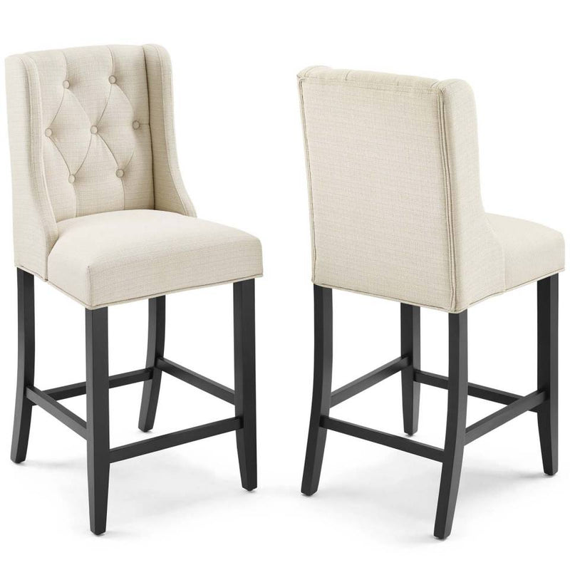 Modway Baronet Counter Bar Stool Upholstered Fabric Set of 2 - EEI-4020 | Bar Stools | Modishstore - 8