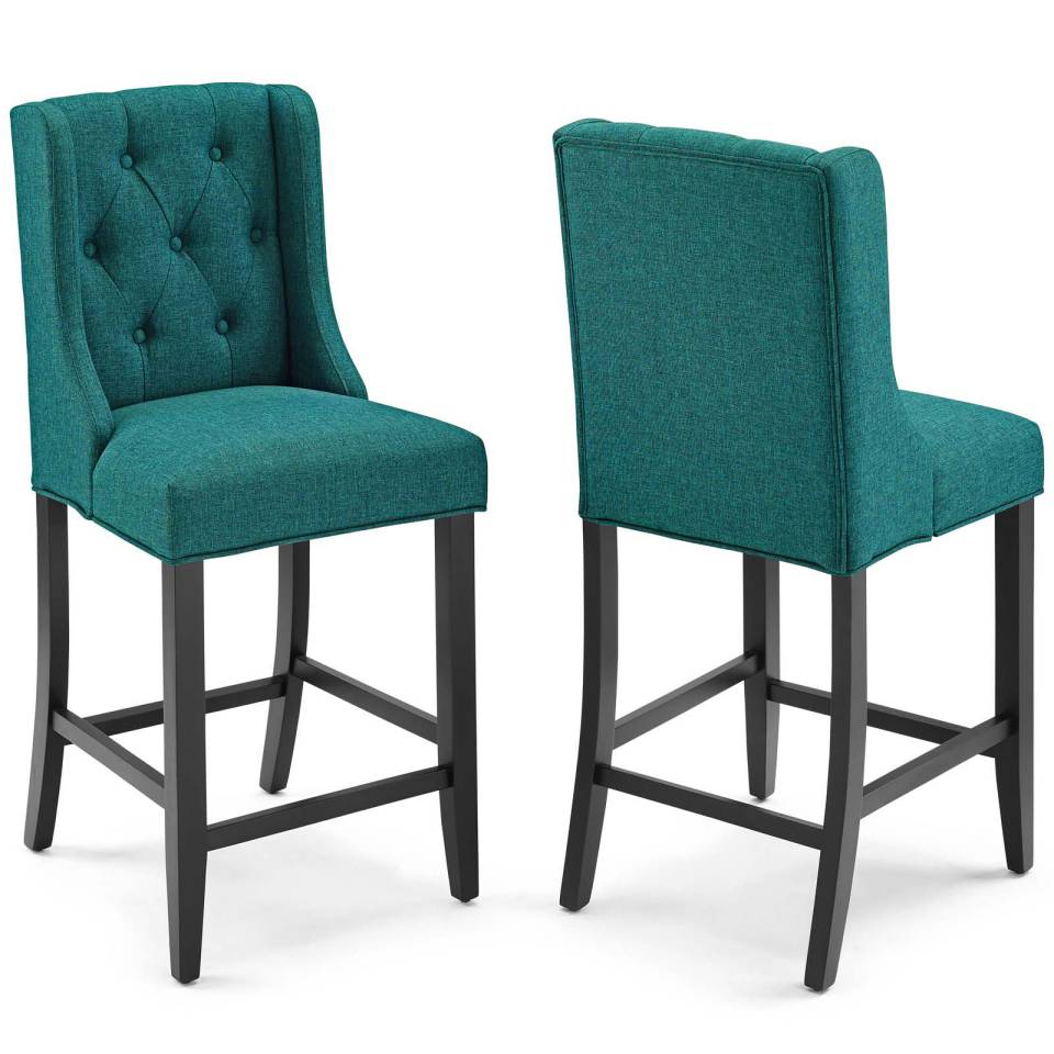 Modway Baronet Counter Bar Stool Upholstered Fabric Set of 2 - EEI-4020 | Bar Stools | Modishstore - 11