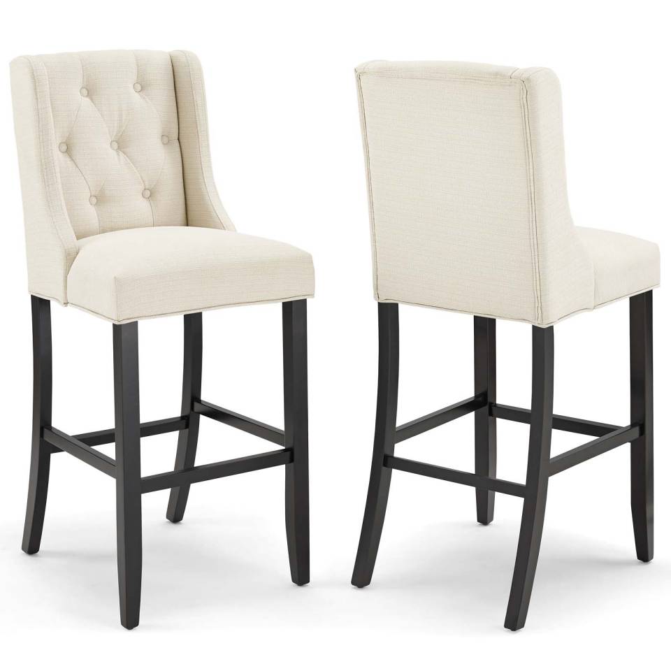 Modway Baronet Bar Stool Upholstered Fabric Set of 2 - EEI-4022 | Bar Stools | Modishstore - 11