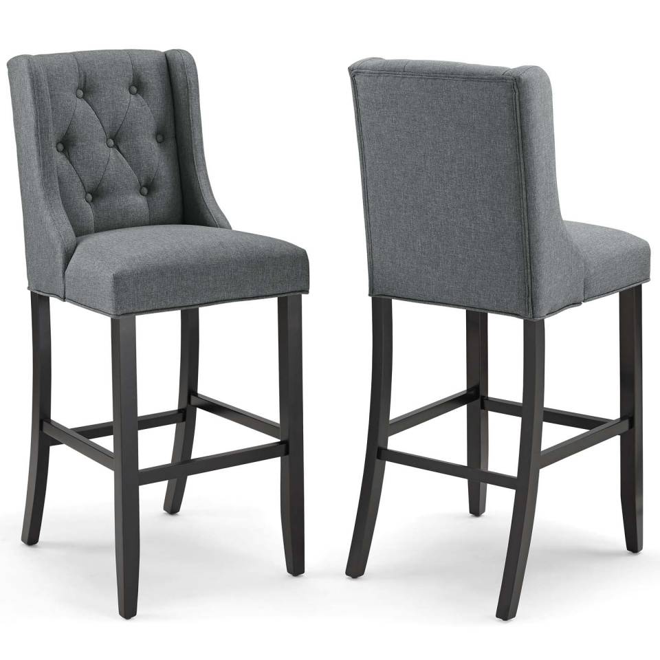 Modway Baronet Bar Stool Upholstered Fabric Set of 2 - EEI-4022 | Bar Stools | Modishstore - 8