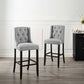 Modway Baronet Bar Stool Upholstered Fabric Set of 2 - EEI-4022 | Bar Stools | Modishstore - 1