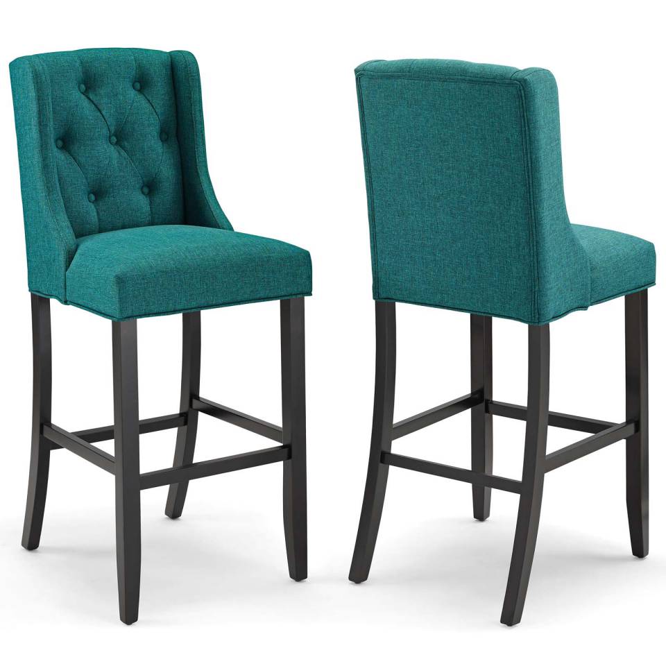 Modway Baronet Bar Stool Upholstered Fabric Set of 2 | Bar Stools | Modishstore-9