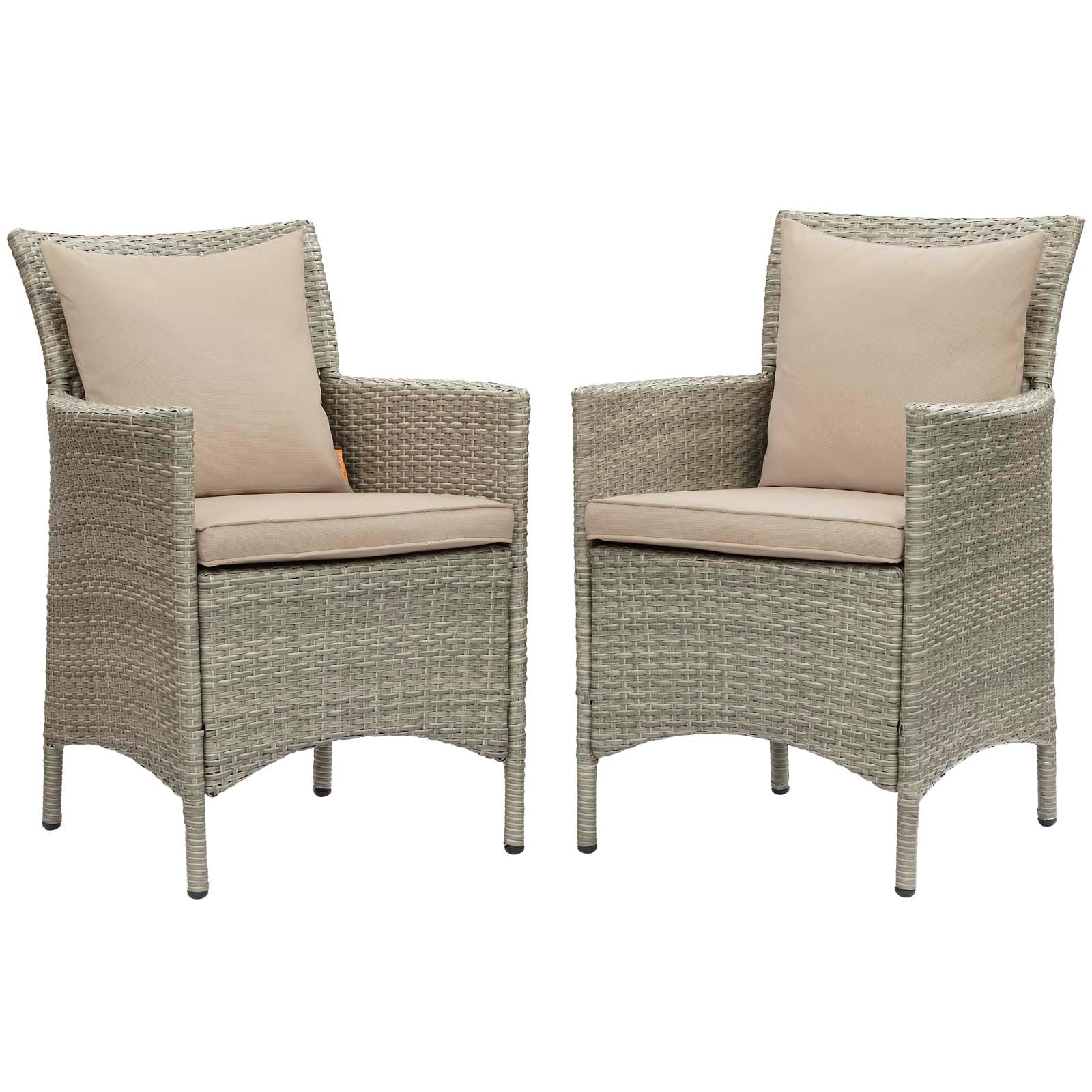 Modway Conduit Outdoor Patio Wicker Rattan Dining Armchair Set of 2 - EEI-4027 | Armchairs | Modishstore - 1