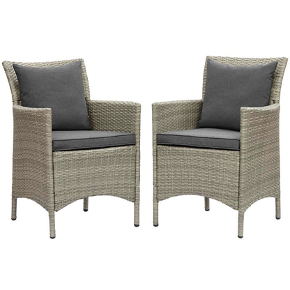 Modway Conduit Outdoor Patio Wicker Rattan Dining Armchair Set of 2 - EEI-4027 | Armchairs | Modishstore - 4