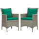 Modway Conduit Outdoor Patio Wicker Rattan Dining Armchair Set of 2 | Armchairs | Modishstore-6
