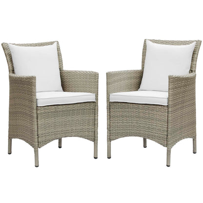 Modway Conduit Outdoor Patio Wicker Rattan Dining Armchair Set of 2 - EEI-4027 | Armchairs | Modishstore - 14
