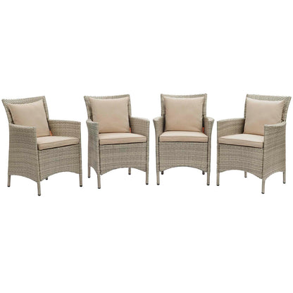 Modway Conduit Outdoor Patio Wicker Rattan Dining Armchair Set of 4 - EEI-4028 | Armchairs | Modishstore - 1