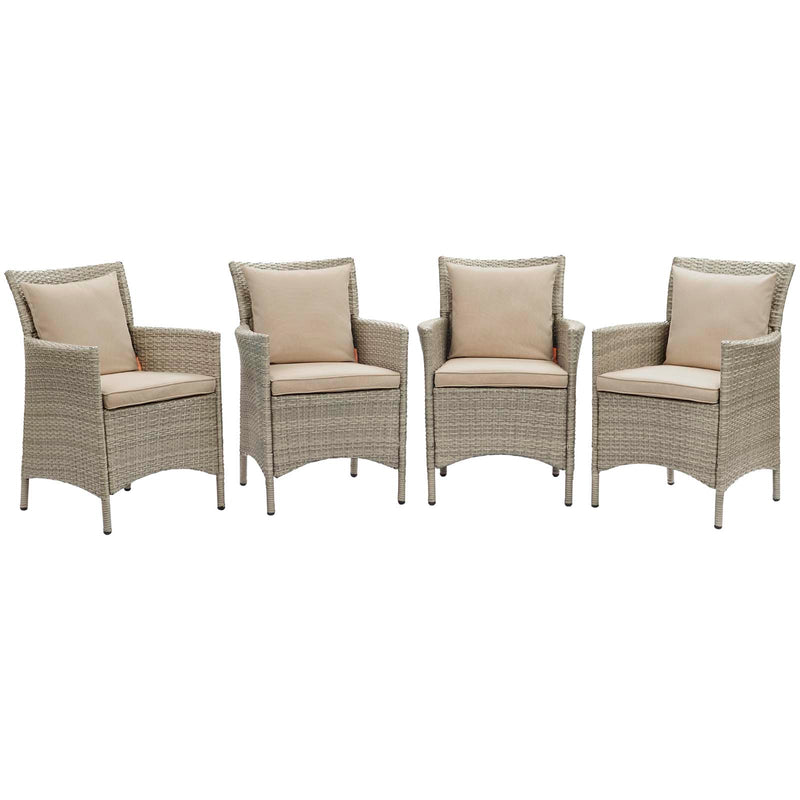 Modway Conduit Outdoor Patio Wicker Rattan Dining Armchair Set of 4 - EEI-4028 | Armchairs | Modishstore - 1