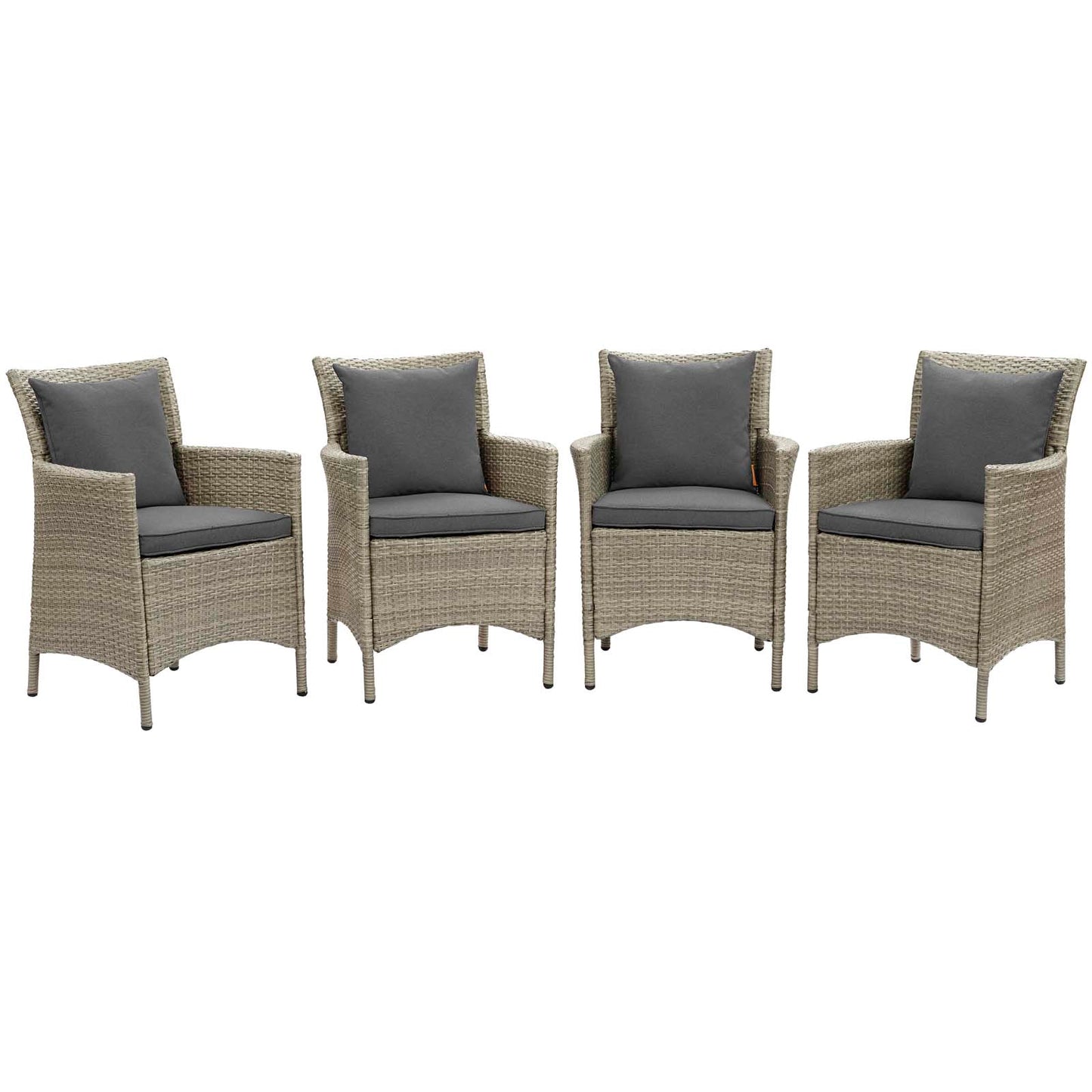 Modway Conduit Outdoor Patio Wicker Rattan Dining Armchair Set of 4 - EEI-4028 | Armchairs | Modishstore - 4