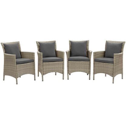 Modway Conduit Outdoor Patio Wicker Rattan Dining Armchair Set of 4 - EEI-4028 | Armchairs | Modishstore - 4
