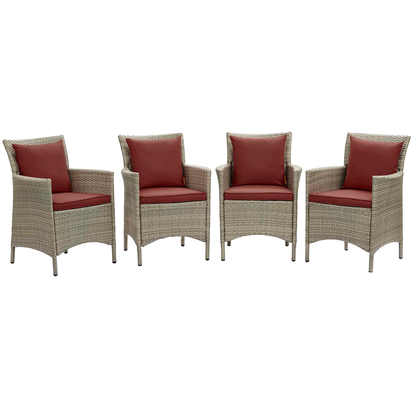 Modway Conduit Outdoor Patio Wicker Rattan Dining Armchair Set of 4 - EEI-4028 | Armchairs | Modishstore - 5