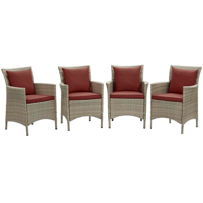 Modway Conduit Outdoor Patio Wicker Rattan Dining Armchair Set of 4 - EEI-4028 | Armchairs | Modishstore - 5