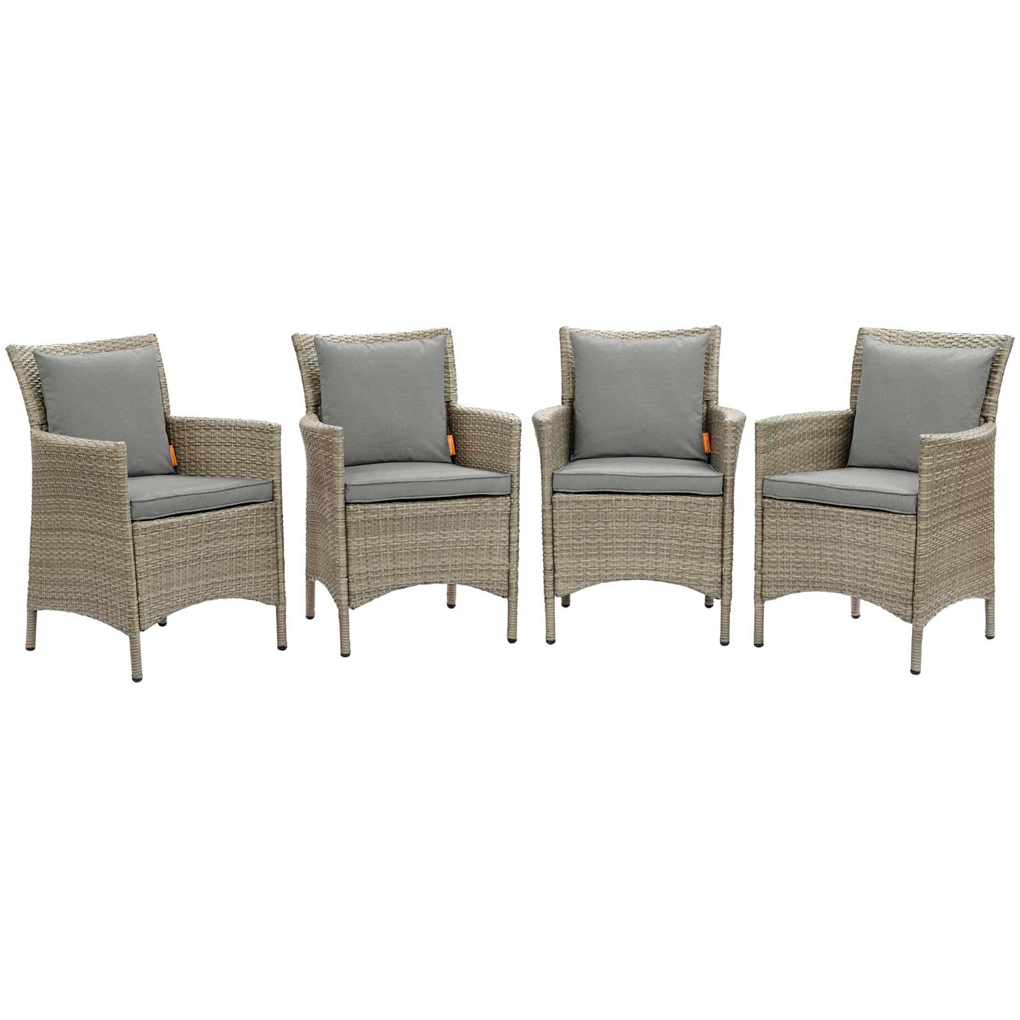 Modway Conduit Outdoor Patio Wicker Rattan Dining Armchair Set of 4 - EEI-4028 | Armchairs | Modishstore - 6