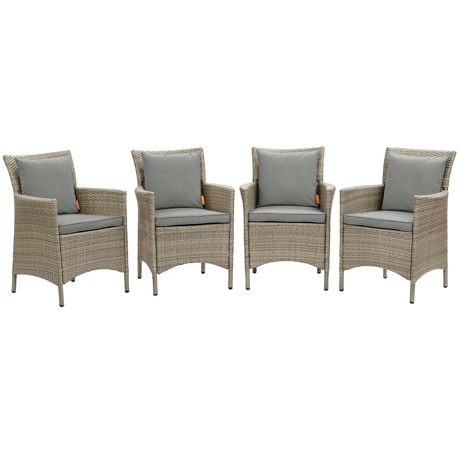 Modway Conduit Outdoor Patio Wicker Rattan Dining Armchair Set of 4 - EEI-4028 | Armchairs | Modishstore - 6