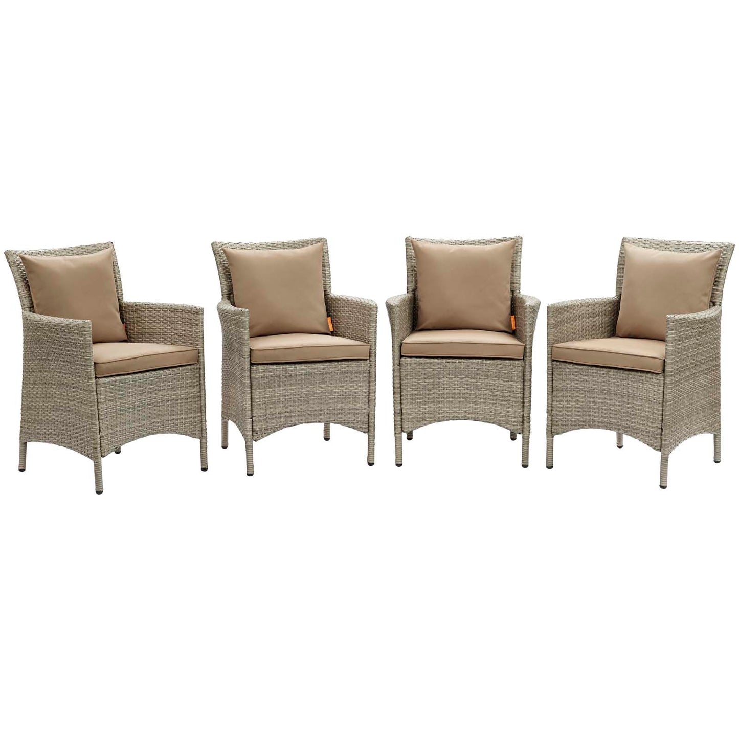 Modway Conduit Outdoor Patio Wicker Rattan Dining Armchair Set of 4 - EEI-4028 | Armchairs | Modishstore - 7