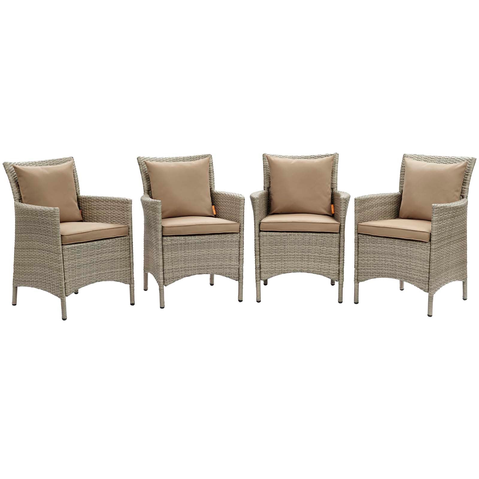 Modway Conduit Outdoor Patio Wicker Rattan Dining Armchair Set of 4 - EEI-4028 | Armchairs | Modishstore - 7