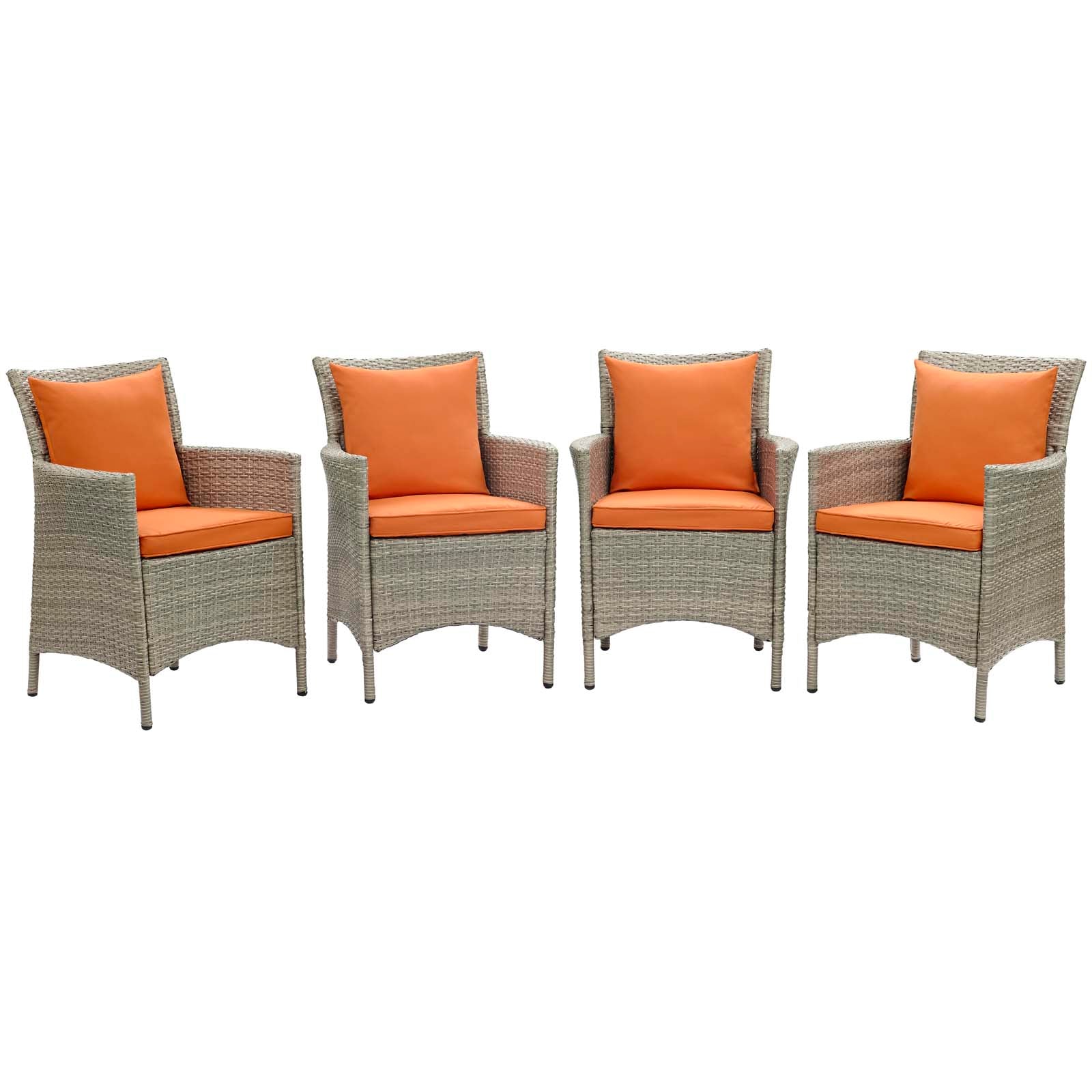 Modway Conduit Outdoor Patio Wicker Rattan Dining Armchair Set of 4 - EEI-4028 | Armchairs | Modishstore - 8
