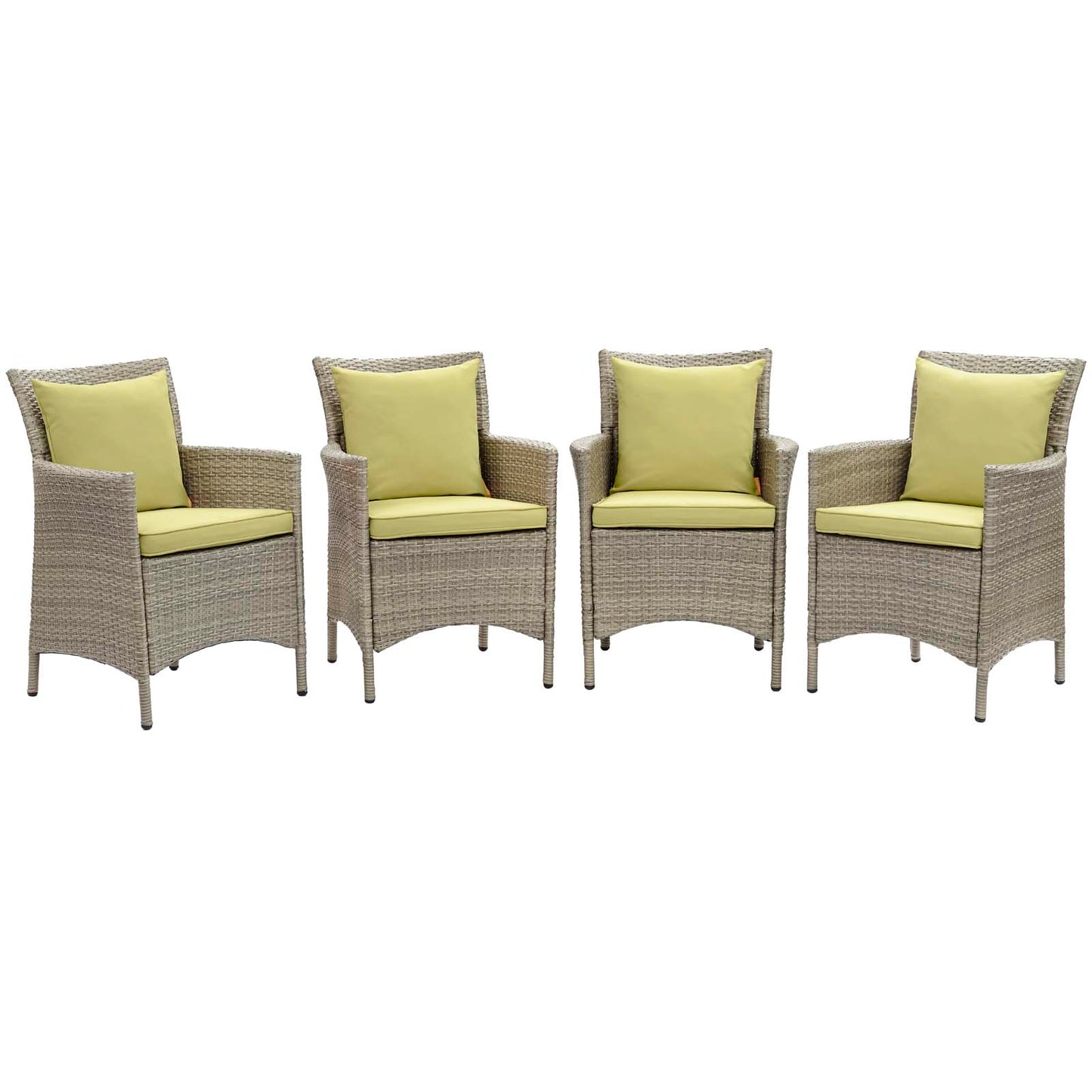 Modway Conduit Outdoor Patio Wicker Rattan Dining Armchair Set of 4 - EEI-4028 | Armchairs | Modishstore - 9