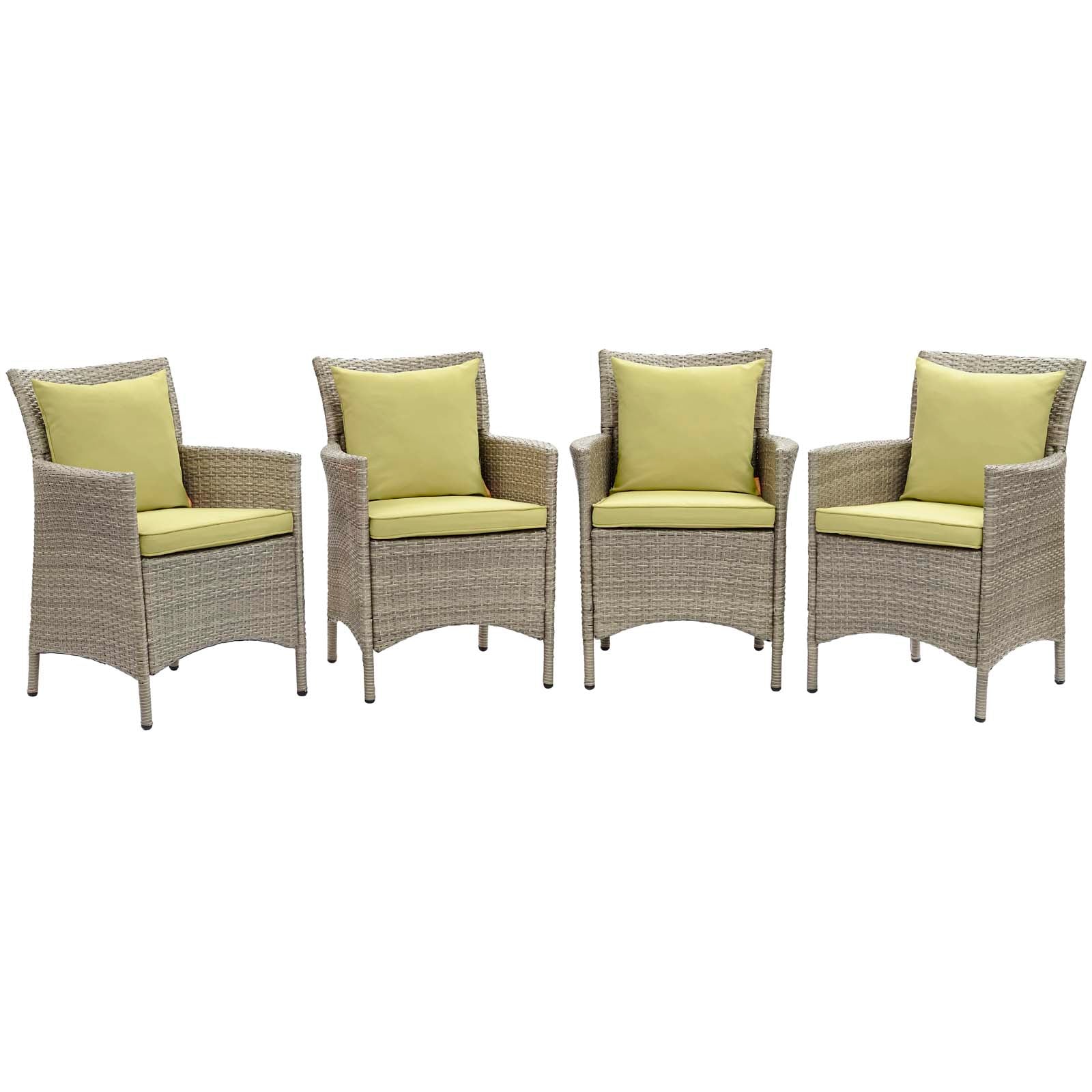 Modway Conduit Outdoor Patio Wicker Rattan Dining Armchair Set of 4 - EEI-4028 | Armchairs | Modishstore - 9
