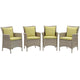 Modway Conduit Outdoor Patio Wicker Rattan Dining Armchair Set of 4 | Armchairs | Modishstore-11