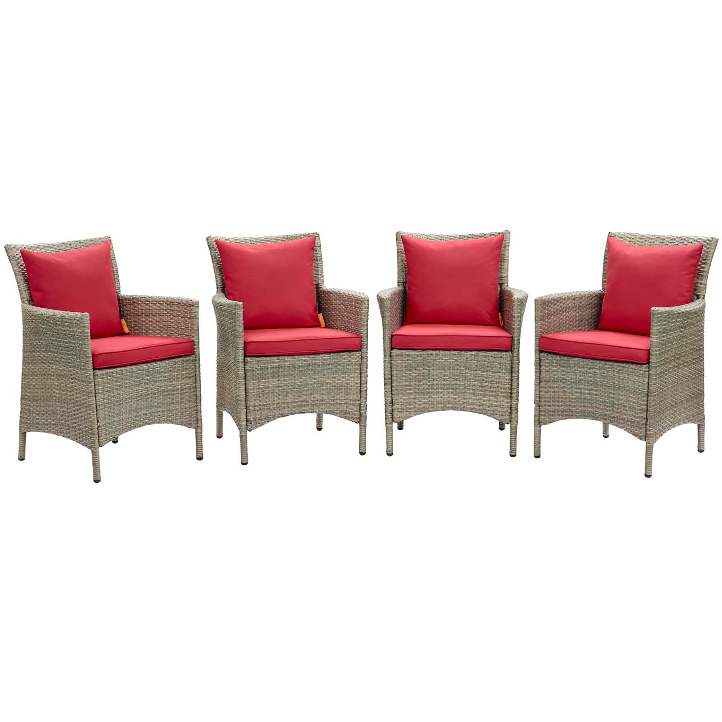 Modway Conduit Outdoor Patio Wicker Rattan Dining Armchair Set of 4 - EEI-4028 | Armchairs | Modishstore - 10