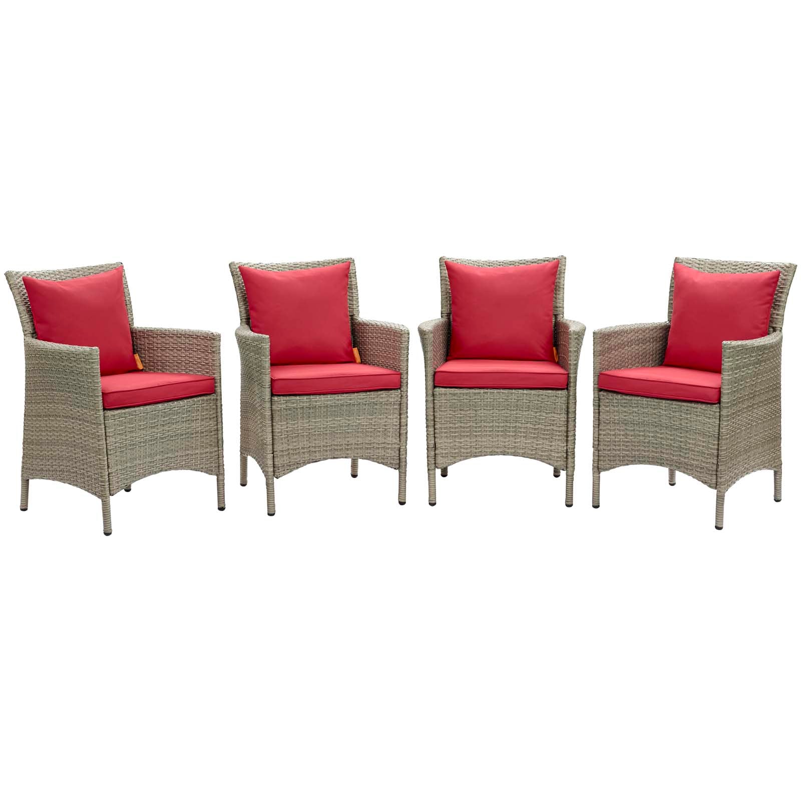 Modway Conduit Outdoor Patio Wicker Rattan Dining Armchair Set of 4 - EEI-4028 | Armchairs | Modishstore - 10