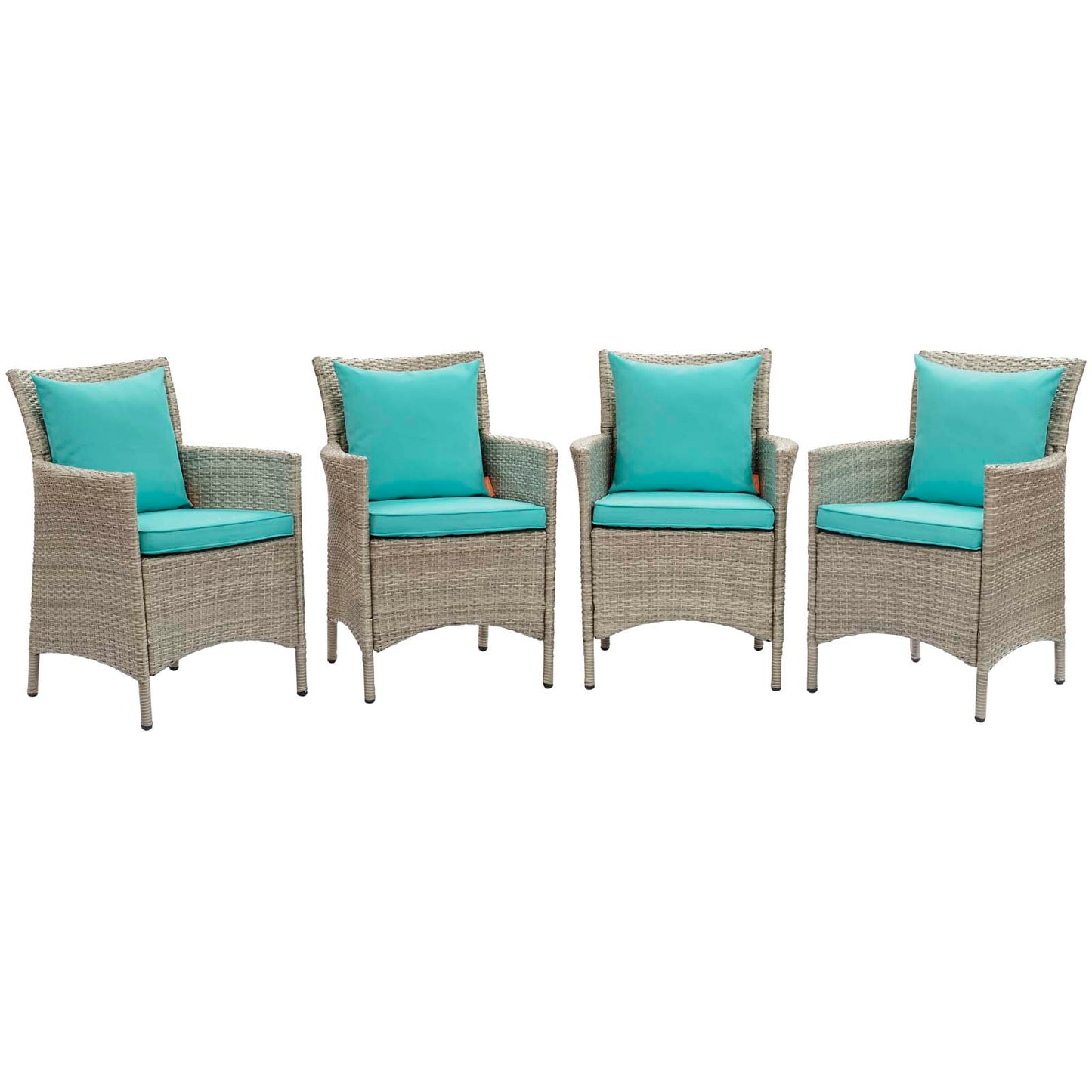 Modway Conduit Outdoor Patio Wicker Rattan Dining Armchair Set of 4 - EEI-4028 | Armchairs | Modishstore - 11