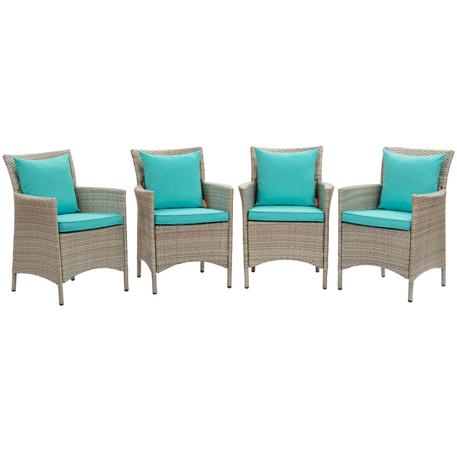 Modway Conduit Outdoor Patio Wicker Rattan Dining Armchair Set of 4 - EEI-4028 | Armchairs | Modishstore - 11