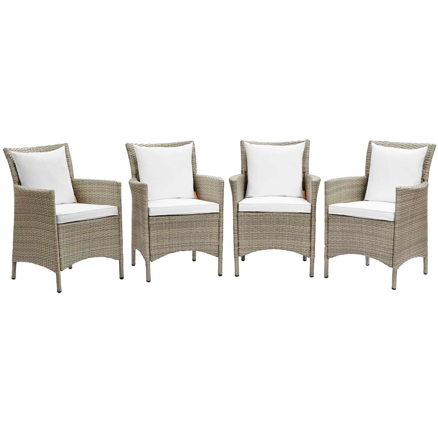 Modway Conduit Outdoor Patio Wicker Rattan Dining Armchair Set of 4 - EEI-4028 | Armchairs | Modishstore - 12
