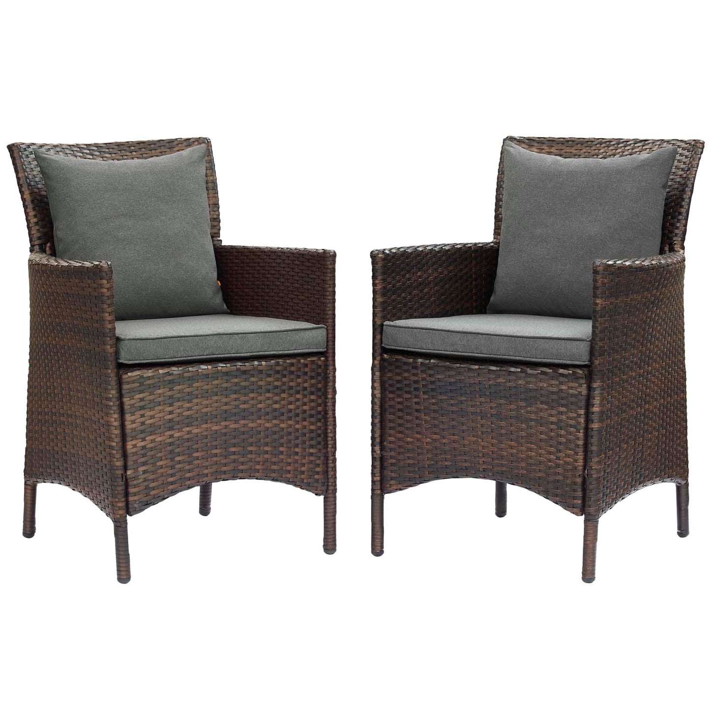 Modway Conduit Outdoor Patio Wicker Rattan Dining Armchair Set of 2 | Dining Chairs | Modishstore-26
