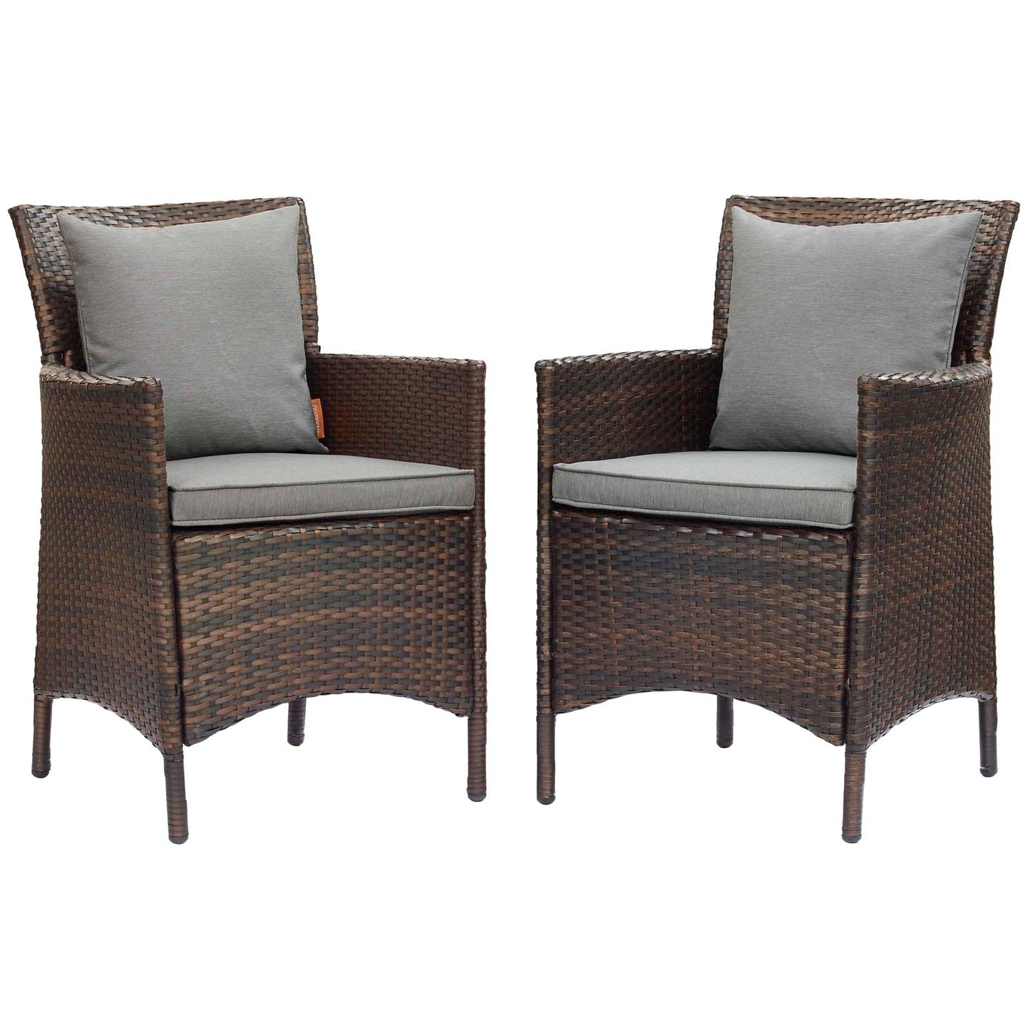 Modway Conduit Outdoor Patio Wicker Rattan Dining Armchair Set of 2 | Dining Chairs | Modishstore-29