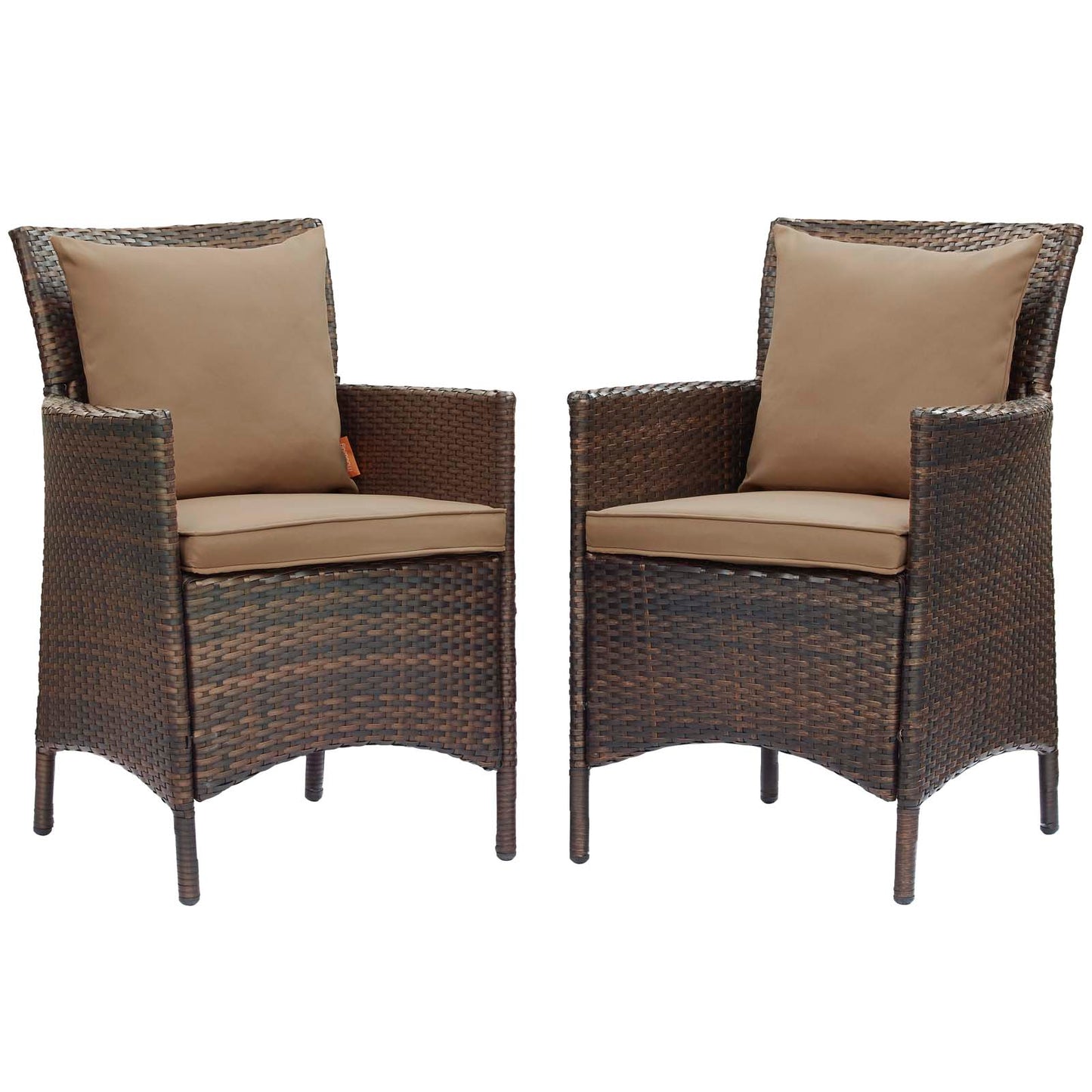 Modway Conduit Outdoor Patio Wicker Rattan Dining Armchair Set of 2 | Dining Chairs | Modishstore-30