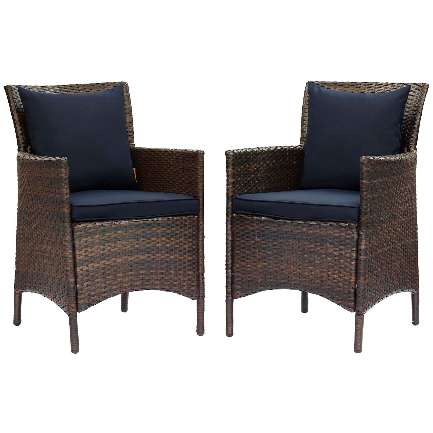 Modway Conduit Outdoor Patio Wicker Rattan Dining Armchair Set of 2 | Dining Chairs | Modishstore-31
