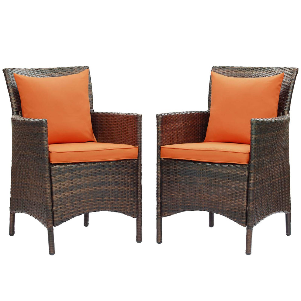 Modway Conduit Outdoor Patio Wicker Rattan Dining Armchair Set of 2 - EEI-4030 | Dining Chairs | Modishstore - 29