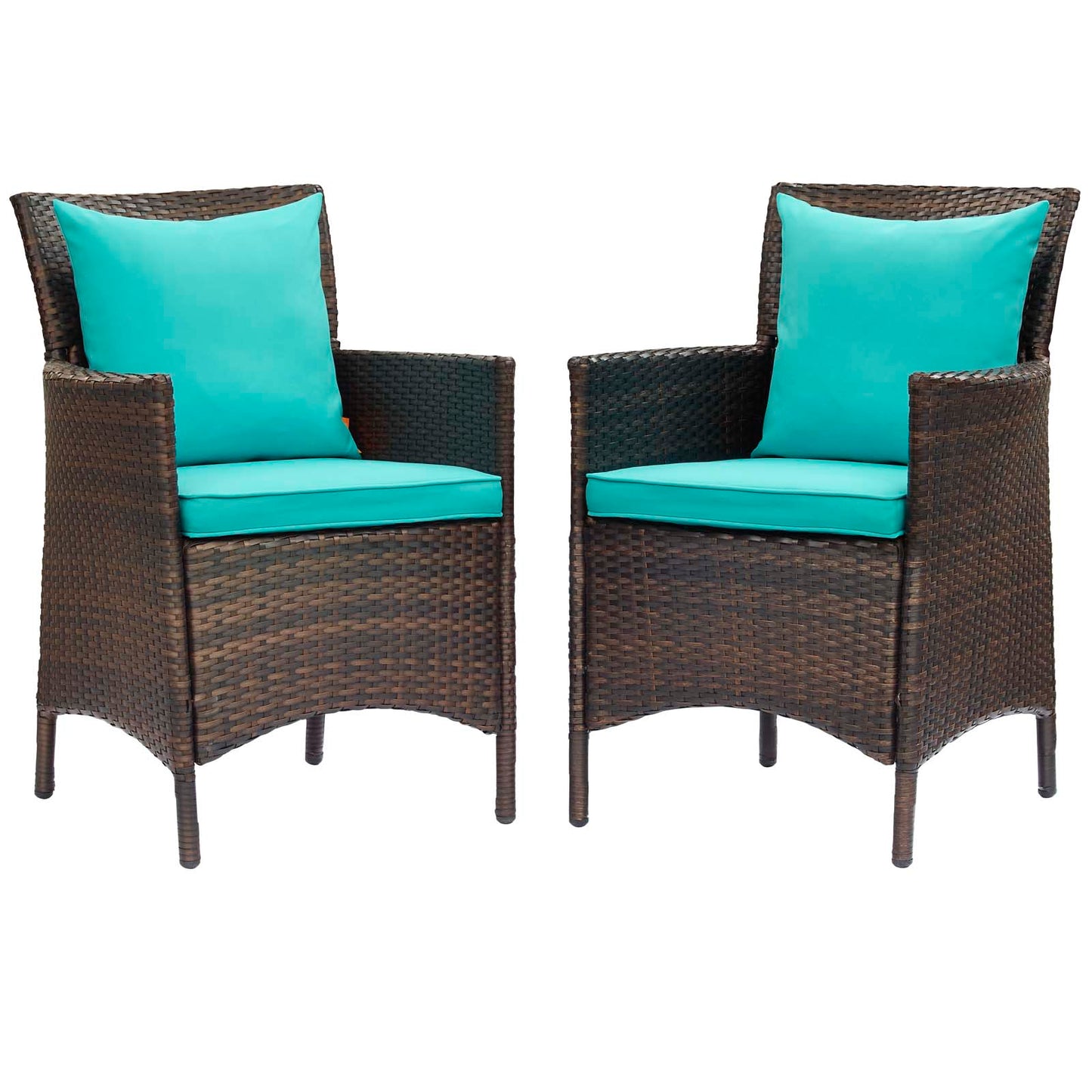 Modway Conduit Outdoor Patio Wicker Rattan Dining Armchair Set of 2 | Dining Chairs | Modishstore-35