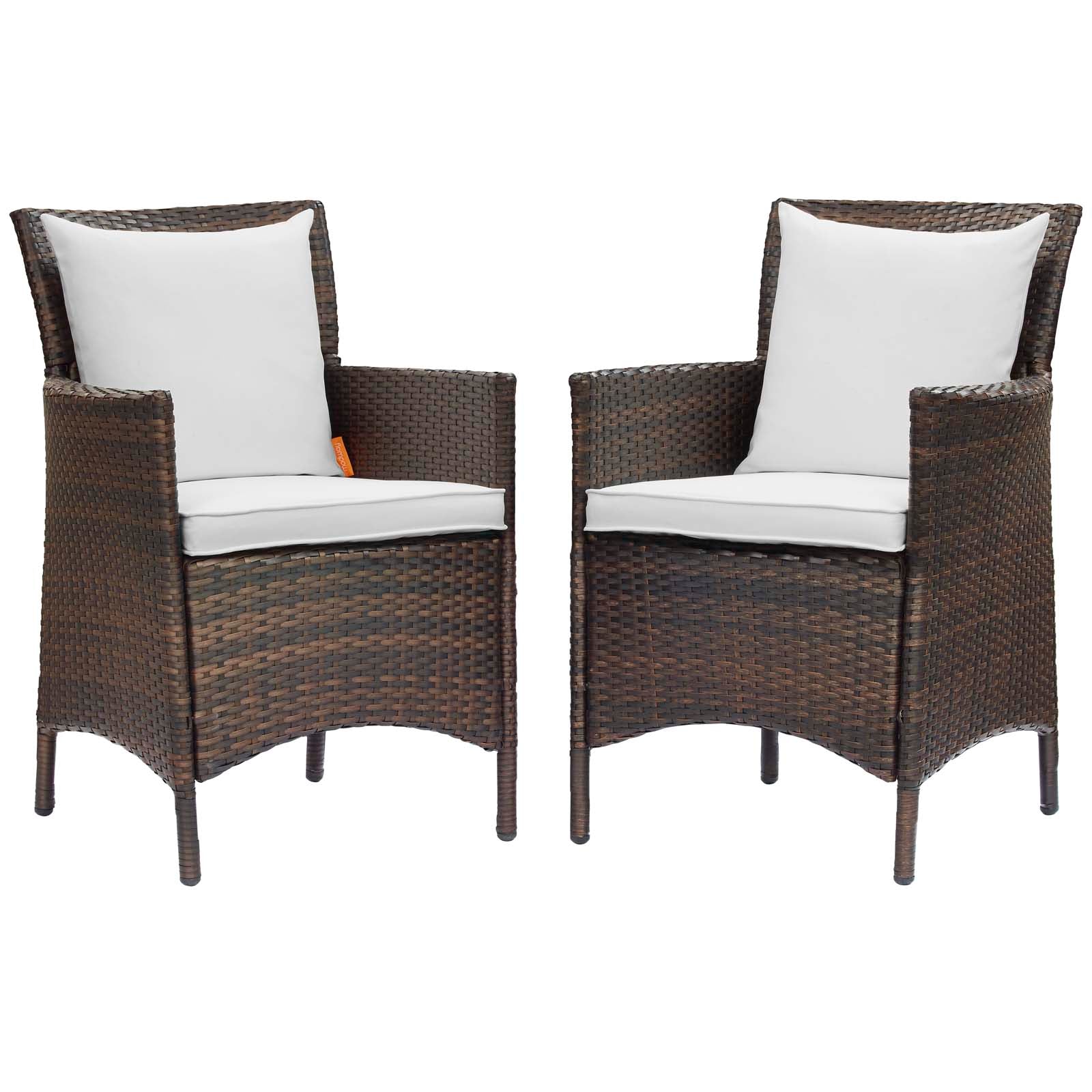 Modway Conduit Outdoor Patio Wicker Rattan Dining Armchair Set of 2 | Dining Chairs | Modishstore-36