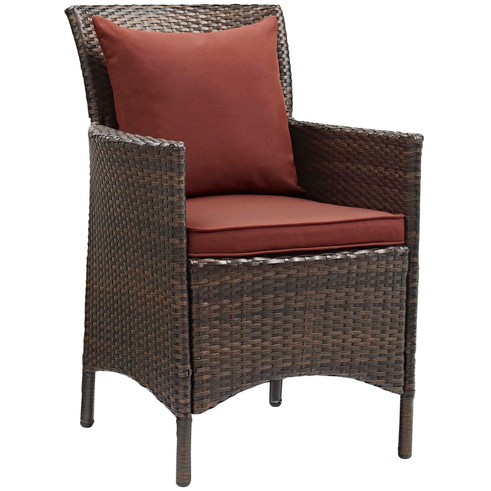 Modway Conduit Outdoor Patio Wicker Rattan Dining Armchair Set of 4 | Dining Chairs | Modishstore-15