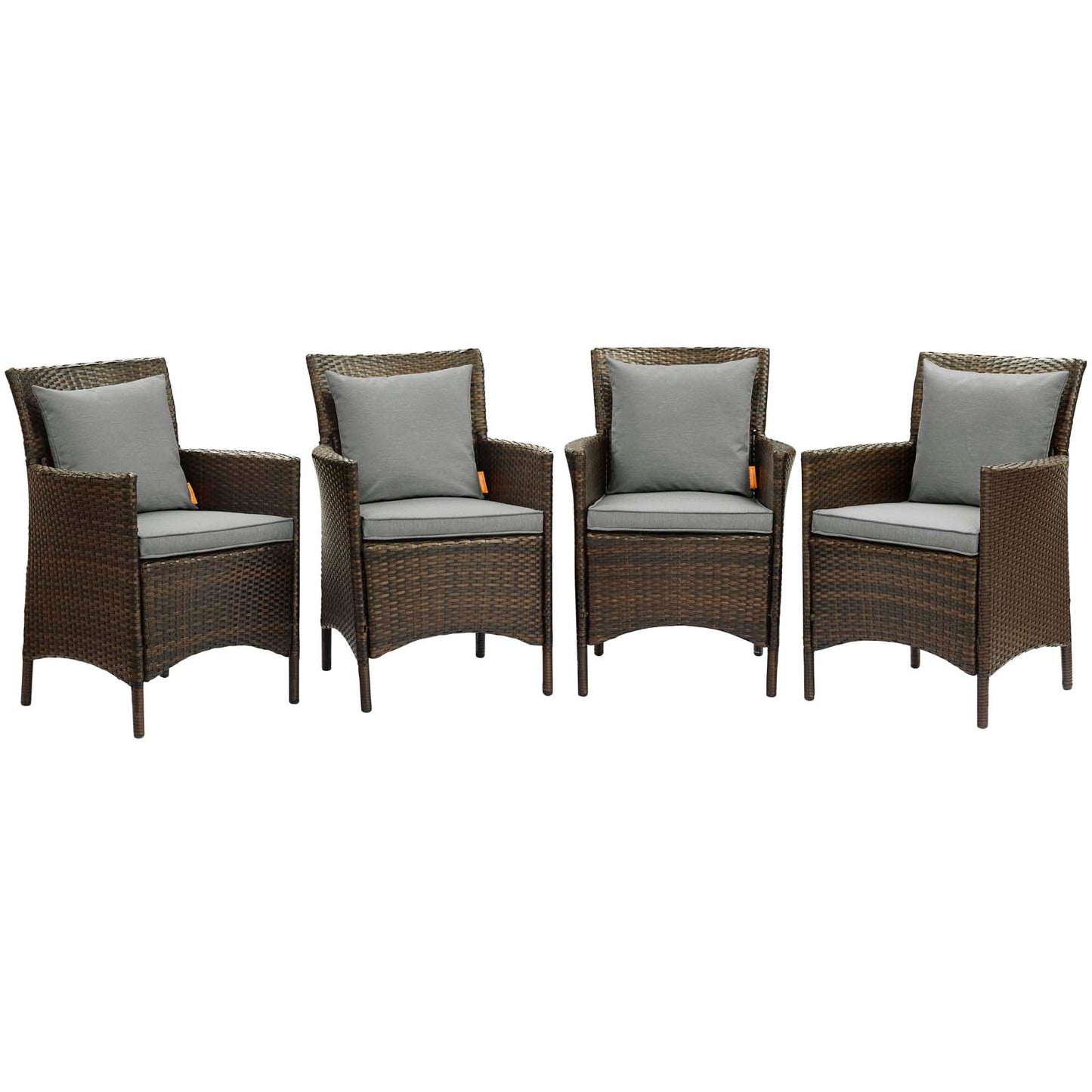 Modway Conduit Outdoor Patio Wicker Rattan Dining Armchair Set of 4 | Dining Chairs | Modishstore-27