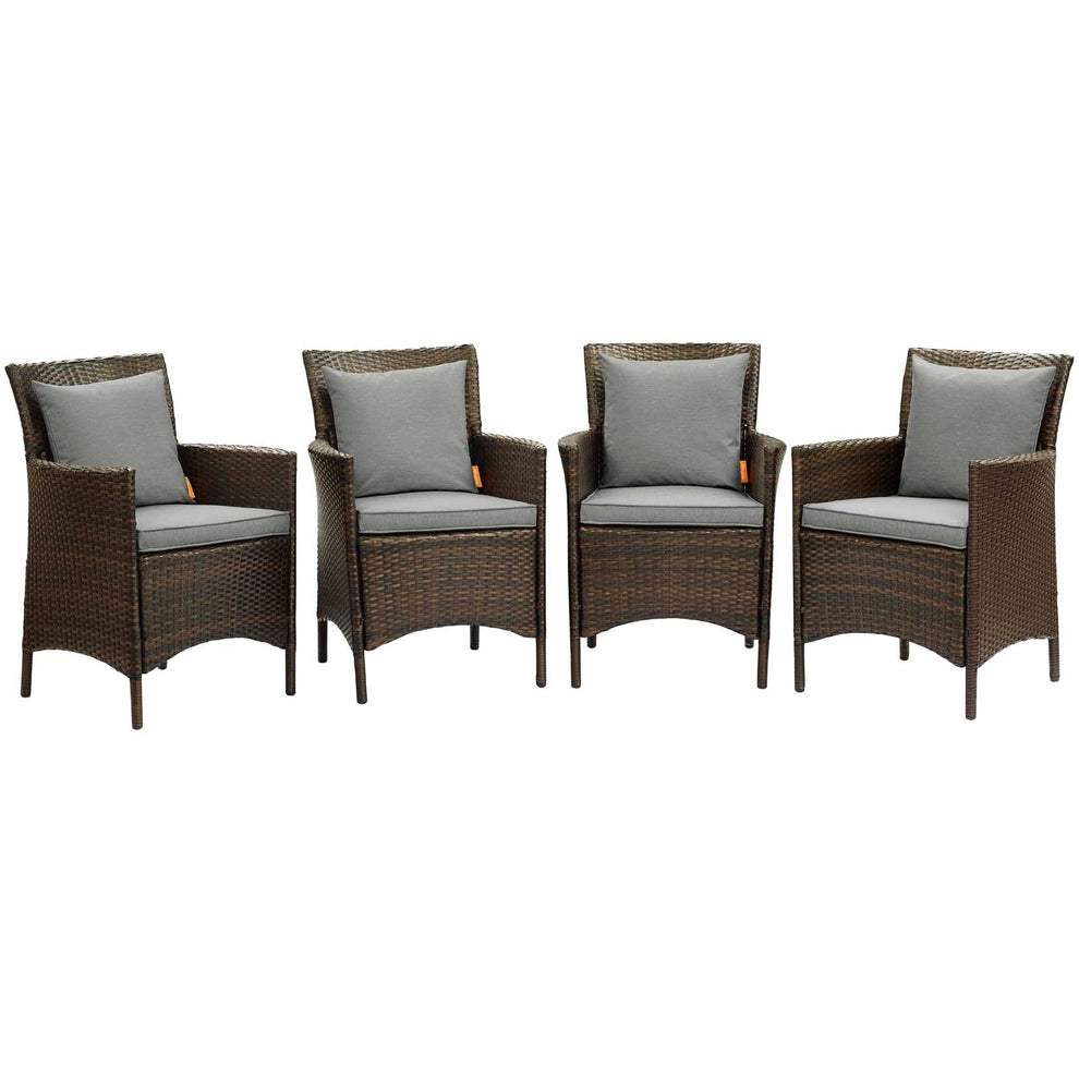 Modway Conduit Outdoor Patio Wicker Rattan Dining Armchair Set of 4 - EEI-4031 | Dining Chairs | Modishstore - 21