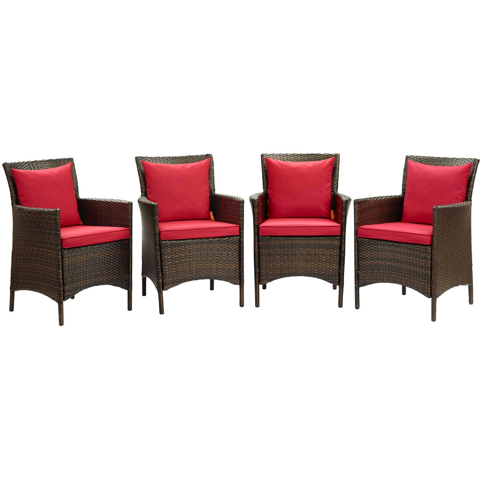 Modway Conduit Outdoor Patio Wicker Rattan Dining Armchair Set of 4 - EEI-4031 | Dining Chairs | Modishstore - 24