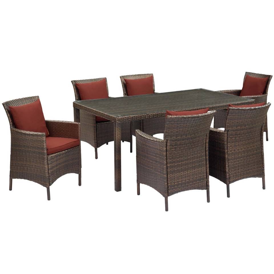 Modway Conduit 7 Piece Outdoor Patio Wicker Rattan Dining Set - EEI-4032 | Outdoor Dining Sets | Modishstore - 8
