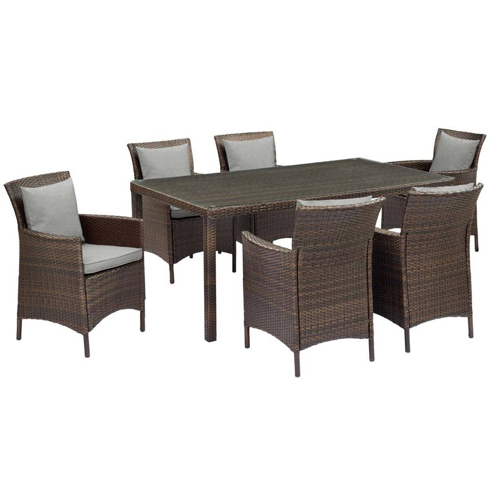 Modway Conduit 7 Piece Outdoor Patio Wicker Rattan Dining Set - EEI-4032 | Outdoor Dining Sets | Modishstore - 9