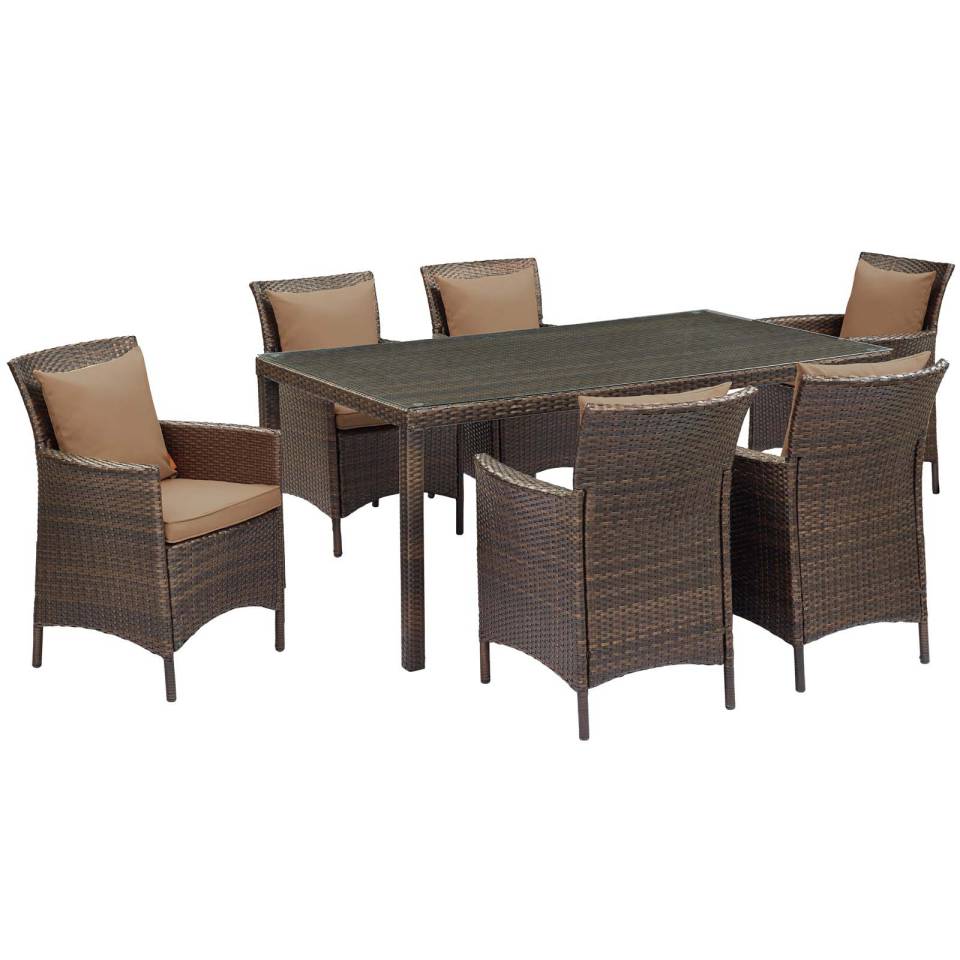 Modway Conduit 7 Piece Outdoor Patio Wicker Rattan Dining Set - EEI-4032 | Outdoor Dining Sets | Modishstore - 10