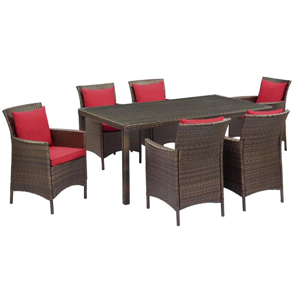 Modway Conduit 7 Piece Outdoor Patio Wicker Rattan Dining Set - EEI-4032 | Outdoor Dining Sets | Modishstore - 14
