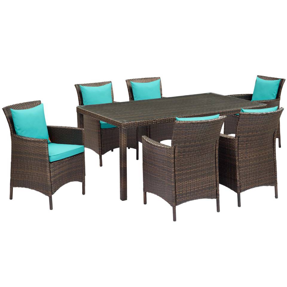 Modway Conduit 7 Piece Outdoor Patio Wicker Rattan Dining Set - EEI-4032 | Outdoor Dining Sets | Modishstore - 12
