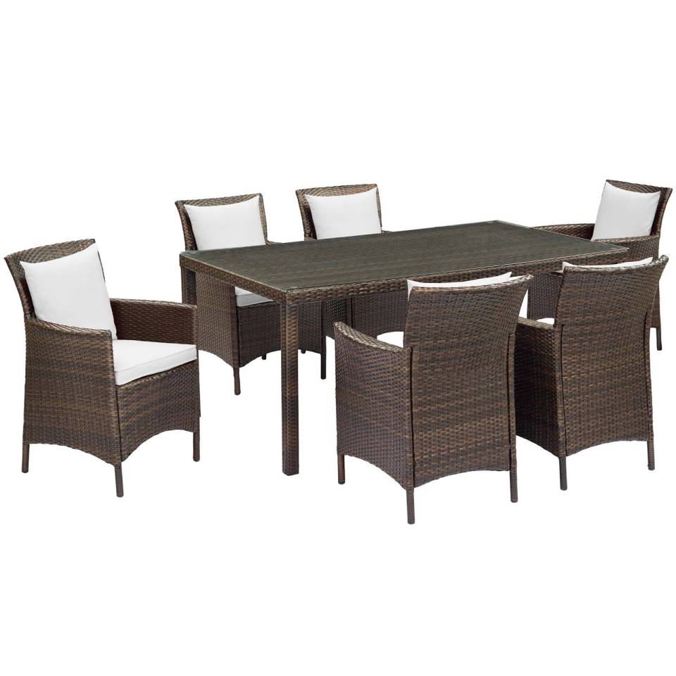 Modway Conduit 7 Piece Outdoor Patio Wicker Rattan Dining Set - EEI-4032 | Outdoor Dining Sets | Modishstore - 13
