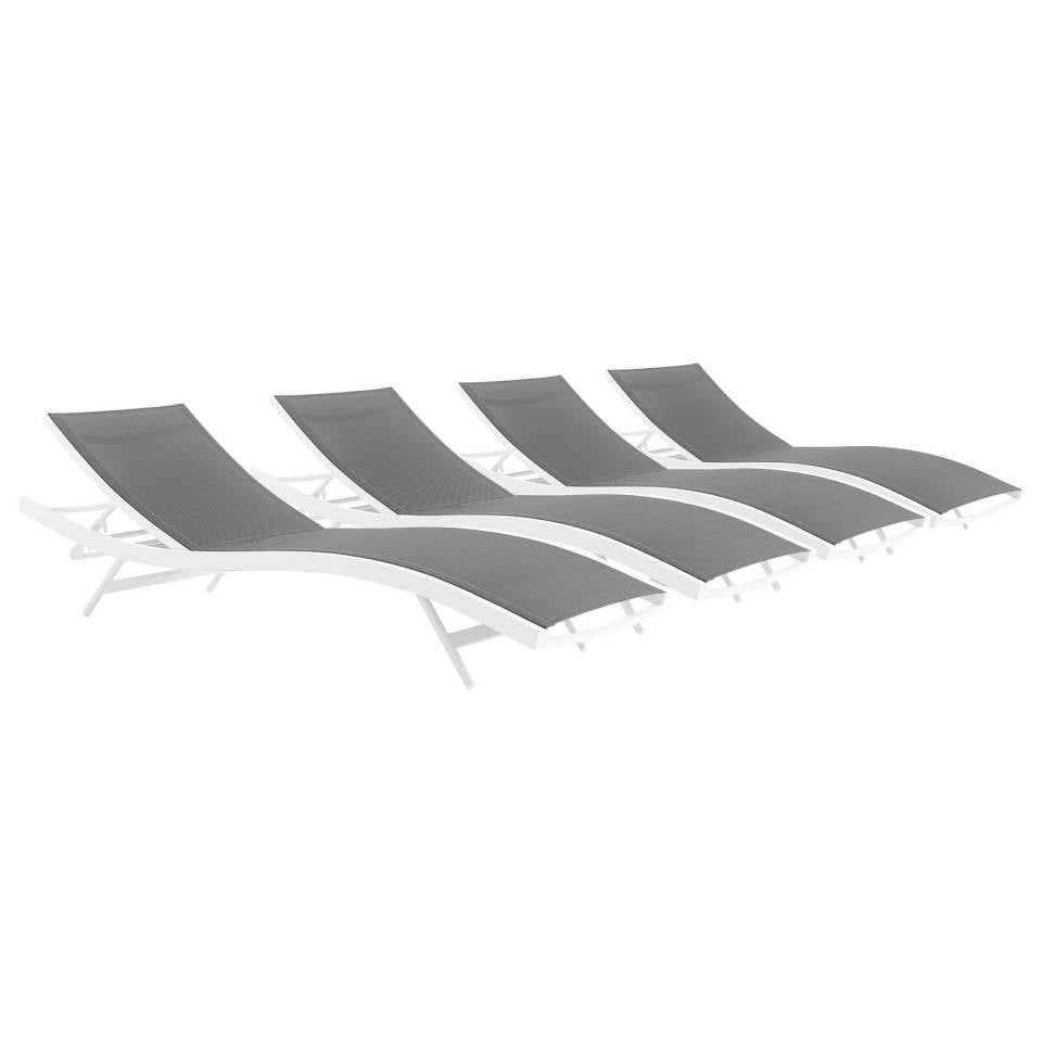 Modway Glimpse Outdoor Patio Mesh Chaise Lounge Set of 4 | Outdoor Recliners & Lounge Chairs | Modishstore-2