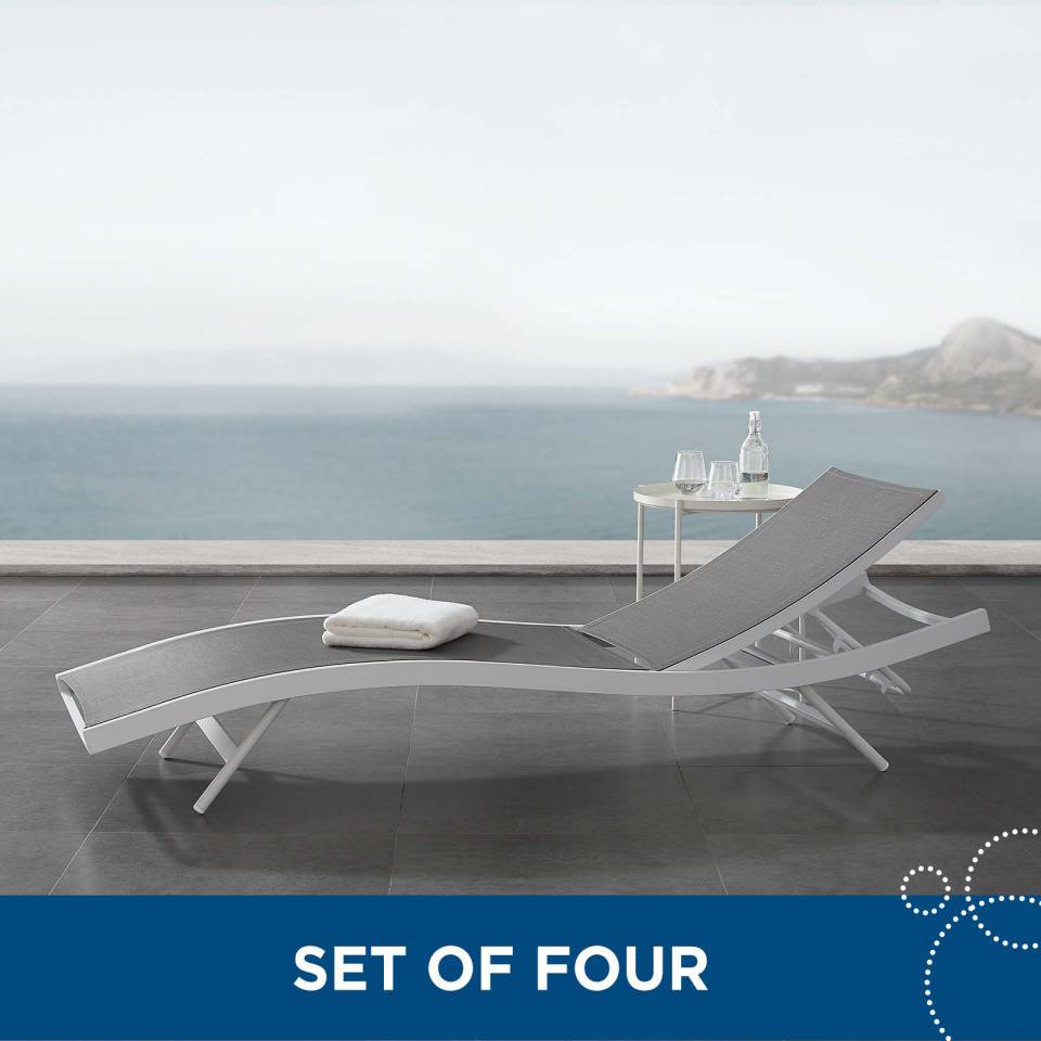 Modway Glimpse Outdoor Patio Mesh Chaise Lounge Set of 4 - EEI-4039 | Outdoor Recliners & Lounge Chairs | Modishstore - 1