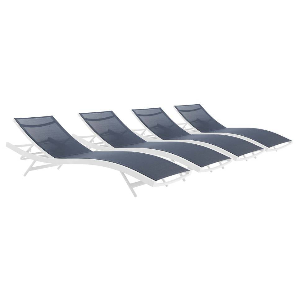 Modway Glimpse Outdoor Patio Mesh Chaise Lounge Set of 4 | Outdoor Recliners & Lounge Chairs | Modishstore-6